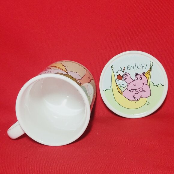 Hallmark Sit Back Relax Hippo Mug and Coaster Mug Mates Japan - Picture 5 of 13